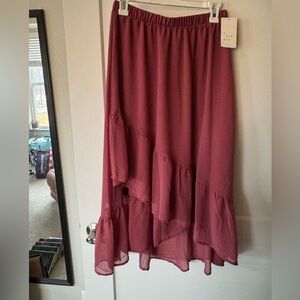 Elegant Pink Layered Women's Skirt